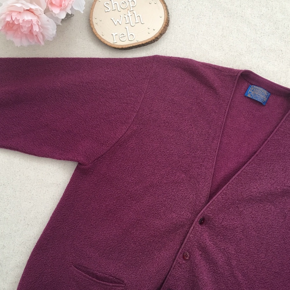 Pendleton | Dark Pink Wool Cardigan Size XL